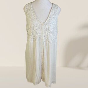 Xhilaration White Lace Button-Front Mini Dress XXL 🌿✨